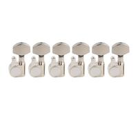Musiclily Pro R15J Left-Handed 6-in-line 15:1 Ratio 1-Pin Full Sealed Machine Heads Tuners Tuning Pegs Keys with Hex Button for Squier Strat Tele Style Electric Guitar, Nickel