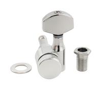 Musiclily Pro R15J Single 15:1 Ratio 1-Pin Full Sealed Locking Machine Head Treble Side Tuner Tuning Peg Key with Hex Button for Squier Strat Tele Style Electric Guitar, Chrome