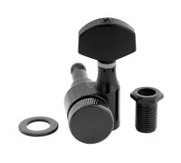 Musiclily Pro R15J Single 15:1 Ratio 1-Pin Full Sealed Locking Machine Head Treble Side Tuner Tuning Peg Key with Hex Button for Squier Strat Tele Style Electric Guitar, Black