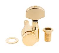 Musiclily Pro R15J Single 15:1 Ratio 1-Pin Full Sealed Locking Machine Head Treble Side Tuner Tuning Peg Key with Hex Button for Squier Strat Tele Style Electric Guitar, Gold