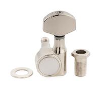 Musiclily Pro R15J Single 15:1 Ratio 1-Pin Full Sealed Machine Head Treble Side Tuner Tuning Peg Key with Hex Button for Squier Strat Tele Style Electric Guitar, Nickel