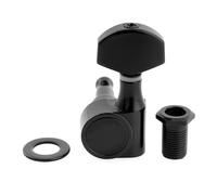 Musiclily Pro R15J Single 15:1 Ratio 1-Pin Full Sealed Machine Head Treble Side Tuner Tuning Peg Key with Hex Button for Squier Strat Tele Style Electric Guitar, Black