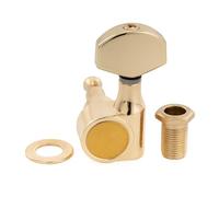 Musiclily Pro R15J Single 15:1 Ratio 1-Pin Full Sealed Machine Head Treble Side Tuner Tuning Peg Key with Hex Button for Squier Strat Tele Style Electric Guitar, Gold