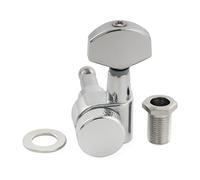 Musiclily Pro R15J Single 15:1 Ratio 2-Pin Full Sealed Locking Machine Head Treble Side Tuner Tuning Peg Key with Hex Button for Squier Strat Tele Style Electric Guitar, Chrome