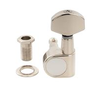 Musiclily Pro R15J Single 15:1 Ratio 2-Pin Full Sealed Machine Head Treble Side Tuner Tuning Peg Key with Hex Button for Squier Strat Tele Style Electric Guitar, Nickel