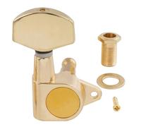 Musiclily Pro R15J Single 15:1 Ratio Full Sealed Machine Head Bass Side Tuner Tuning Peg Key with Big Hex Button Right Angle Screw for Acoustic Electric Guitar, Gold