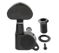 Musiclily Pro R15J Single 15:1 Ratio Full Sealed Machine Head Bass Side Tuner Tuning Peg Key with Half Moon Button for Acoustic Electric Guitar, Black