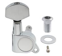 Musiclily Pro R15J Single 15:1 Ratio Full Sealed Machine Head Bass Side Tuner Tuning Peg Key with Hex Button for Strat Tele Style Electric Guitar, Chrome