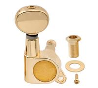 Musiclily Pro R15J Single 15:1 Ratio Full Sealed Machine Head Bass Side Tuner Tuning Peg Key with Vintage Oval Button for Strat Tele Style Electric Guitar, Gold