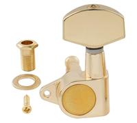 Musiclily Pro R15J Single 15:1 Ratio Full Sealed Machine Head Treble Side Tuner Tuning Peg Key with Big Hex Button Right Angle Screw for Acoustic Electric Guitar, Gold