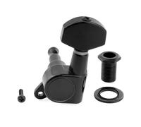 Musiclily Pro R15J Single 15:1 Ratio Full Sealed Machine Head Treble Side Tuner Tuning Peg Key with Hex Button for Strat Tele Style Electric Guitar, Black