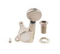 Musiclily Pro R15J Single 15:1 Ratio Full Sealed Machine Head Treble Side Tuner Tuning Peg Key with Vintage Oval Button for Strat Tele Style Electric Guitar, Nickel