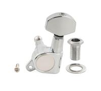 Musiclily Pro R15J Single 15:1 Ratio Full Sealed Machine Head Treble Side Tuner Tuning Peg Key with Hex Button for Strat Tele Style Electric Guitar, Chrome