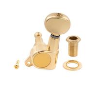 Musiclily Pro R15J Single 15:1 Ratio Full Sealed Machine Head Treble Side Tuner Tuning Peg Key with Vintage Oval Button for Strat Tele Style Electric Guitar, Gold