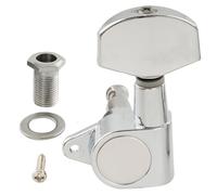 Musiclily Pro R15J Single 15:1 Ratio Full Sealed Machine Head Treble Side Tuner Tuning Peg Key with Big Hex Button Right Angle Screw for Acoustic Electric Guitar, Chrome