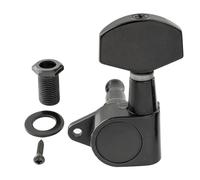 Musiclily Pro R15J Single 15:1 Ratio Full Sealed Machine Head Treble Side Tuner Tuning Peg Key with Big Hex Button Right Angle Screw for Acoustic Electric Guitar, Black