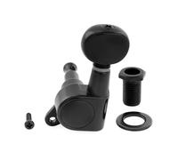 Musiclily Pro R15J Single 15:1 Ratio Full Sealed Machine Head Treble Side Tuner Tuning Peg Key with Vintage Oval Button for Strat Tele Style Electric Guitar, Black