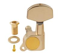 Musiclily Pro R15J Single 15:1 Ratio Full Sealed Machine Head Treble Side Tuner Tuning Peg Key with Big Hex Button for Acoustic Electric Guitar, Gold