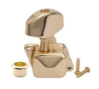 Musiclily Pro R15J Single 15:1 Ratio Semi Closed Machine Head Bass Side Tuner Tuning Peg Key with Big Hex Button for Acoustic Electric Guitar, Gold