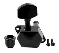 Musiclily Pro R15J Single 15:1 Ratio Semi Closed Machine Head Bass Side Tuner Tuning Peg Key with Hex Button for Strat Tele Style Electric Guitar, Black