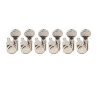 Musiclily Pro R18K-12 Lefty 6 inline 18:1 Sealed 2-Pin Locking Tuner Nickel | Machine Heads Tuning Pegs Keys, with Vintage Oval Button, for Fender Strat Tele Style Electric Guitar