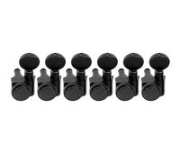 Musiclily Pro R18K-12 Lefty 6 inline 18:1 Sealed 2-Pin Locking Tuners Black