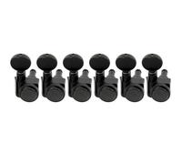Musiclily Pro R18K-13 6 inline 18:1 Full Sealed 2-Pin Locking Tuners Black