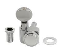 Musiclily Pro R18K-13 Full Sealed 18:1 Locking 2-Pin Bass Side Tuner Chrome | Single, Machine Head Tuning Peg Key, with Vintage Oval Button, for Fender Strat Tele Style Electric Guitar