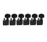 Musiclily Pro R18K-19 Lefty 6 inline 18:1 2-Pin Staggered Tuners Black | Full Sealed Machine Heads Tuning Pegs Keys, with Hex Button, for Fender Strat Tele Style Electric Guitar