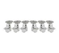 Musiclily Pro R18K 3R3L 18:1 Ratio Full Sealed Locking Machine Heads Tuners Tuning Pegs Keys with GR-Style Button for Acoustic Electric Guitar, Chrome