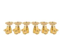 Musiclily Pro R18K 3R3L 18:1 Ratio Full Sealed Locking Machine Heads Tuners Tuning Pegs Keys with GR-Style Button for Acoustic Electric Guitar, Gold