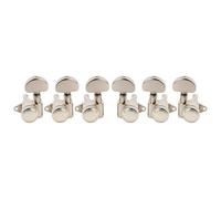 Musiclily Pro R18K 3R3L 18:1 Ratio Full Sealed Locking Machine Heads Tuners Tuning Pegs Keys with Half-Moon Button for Acoustic Electric Guitar, Nickel