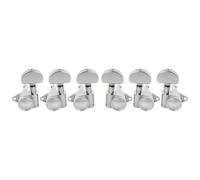 Musiclily Pro R18K 3R3L 18:1 Ratio Full Sealed Locking Machine Heads Tuners Tuning Pegs Keys with Half Moon Button for Acoustic Electric Guitar, Chrome