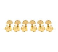 Musiclily Pro R18K 3R3L 18:1 Ratio Full Sealed Locking Machine Heads Tuners Tuning Pegs Keys with Half Moon Button for Acoustic Electric Guitar, Gold