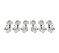 Musiclily Pro R18K 3R3L 18:1 Ratio Full Sealed Locking Machine Heads Tuners Tuning Pegs Keys with Half-Moon Button for Acoustic Electric Guitar, Chrome