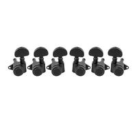 Musiclily Pro R18K 3R3L 18:1 Ratio Full Sealed Locking Machine Heads Tuners Tuning Pegs Keys with Half-Moon Button for Acoustic Electric Guitar, Black
