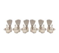 Musiclily Pro R18K 3R3L 18:1 Ratio Full Sealed Locking Machine Heads Tuners Tuning Pegs Keys with Keystone Button for Acoustic Electric Guitar, Nickel