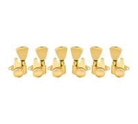 Musiclily Pro R18K 3R3L 18:1 Ratio Full Sealed Locking Machine Heads Tuners Tuning Pegs Keys with Keystone Button for Acoustic Electric Guitar, Gold