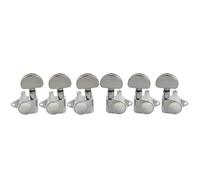 Musiclily Pro R18K 3R3L 18:1 Ratio Full Sealed Machine Heads Tuners Tuning Pegs Keys with Half Moon Button for Acoustic Electric Guitar, Chrome
