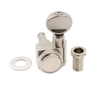 Musiclily Pro R18K Single 18:1 Ratio 2-Pin Full Sealed Locking Machine Head Treble Side Tuner Tuning Peg Key with Vintage Oval Button for Fender Strat Tele Style Electric Guitar, Nickel