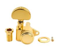 Musiclily Pro R18K Single 18:1 Ratio Full Sealed Locking Machine Head Bass Side Tuner Tuning Peg Key with Half-Moon Button for Acoustic Electric Guitar, Gold