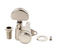 Musiclily Pro R18K Single 18:1 Ratio Full Sealed Locking Machine Head Bass Side Tuner Tuning Peg Key with Half-Moon Button for Acoustic Electric Guitar, Nickel