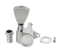 Musiclily Pro R18K Single 18:1 Ratio Full Sealed Locking Machine Head Bass Side Tuner Tuning Peg Key with Keystone Button for Acoustic Electric Guitar, Chrome