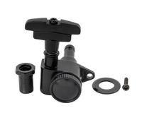 Musiclily Pro R18K Single 18:1 Ratio Full Sealed Locking Machine Head Bass Side Tuner Tuning Peg Key with GR-Style Button for Acoustic Electric Guitar, Black