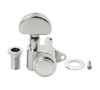 Musiclily Pro R18K Single 18:1 Ratio Full Sealed Locking Machine Head Bass Side Tuner Tuning Peg Key with Half-Moon Button for Acoustic Electric Guitar, Chrome
