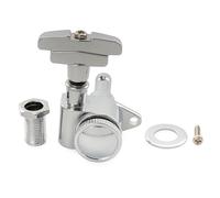 Musiclily Pro R18K Single 18:1 Ratio Full Sealed Locking Machine Head Bass Side Tuner Tuning Peg Key with GR-Style Button for Acoustic Electric Guitar, Chrome