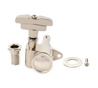 Musiclily Pro R18K Single 18:1 Ratio Full Sealed Locking Machine Head Bass Side Tuner Tuning Peg Key with GR-Style Button for Acoustic Electric Guitar, Nickel