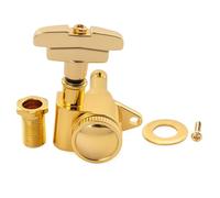 Musiclily Pro R18K Single 18:1 Ratio Full Sealed Locking Machine Head Bass Side Tuner Tuning Peg Key with GR-Style Button for Acoustic Electric Guitar, Gold