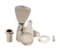 Musiclily Pro R18K Single 18:1 Ratio Full Sealed Locking Machine Head Bass Side Tuner Tuning Peg Key with Keystone Button for Acoustic Electric Guitar, Nickel