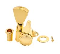 Musiclily Pro R18K Single 18:1 Ratio Full Sealed Locking Machine Head Bass Side Tuner Tuning Peg Key with Keystone Button for Acoustic Electric Guitar, Gold